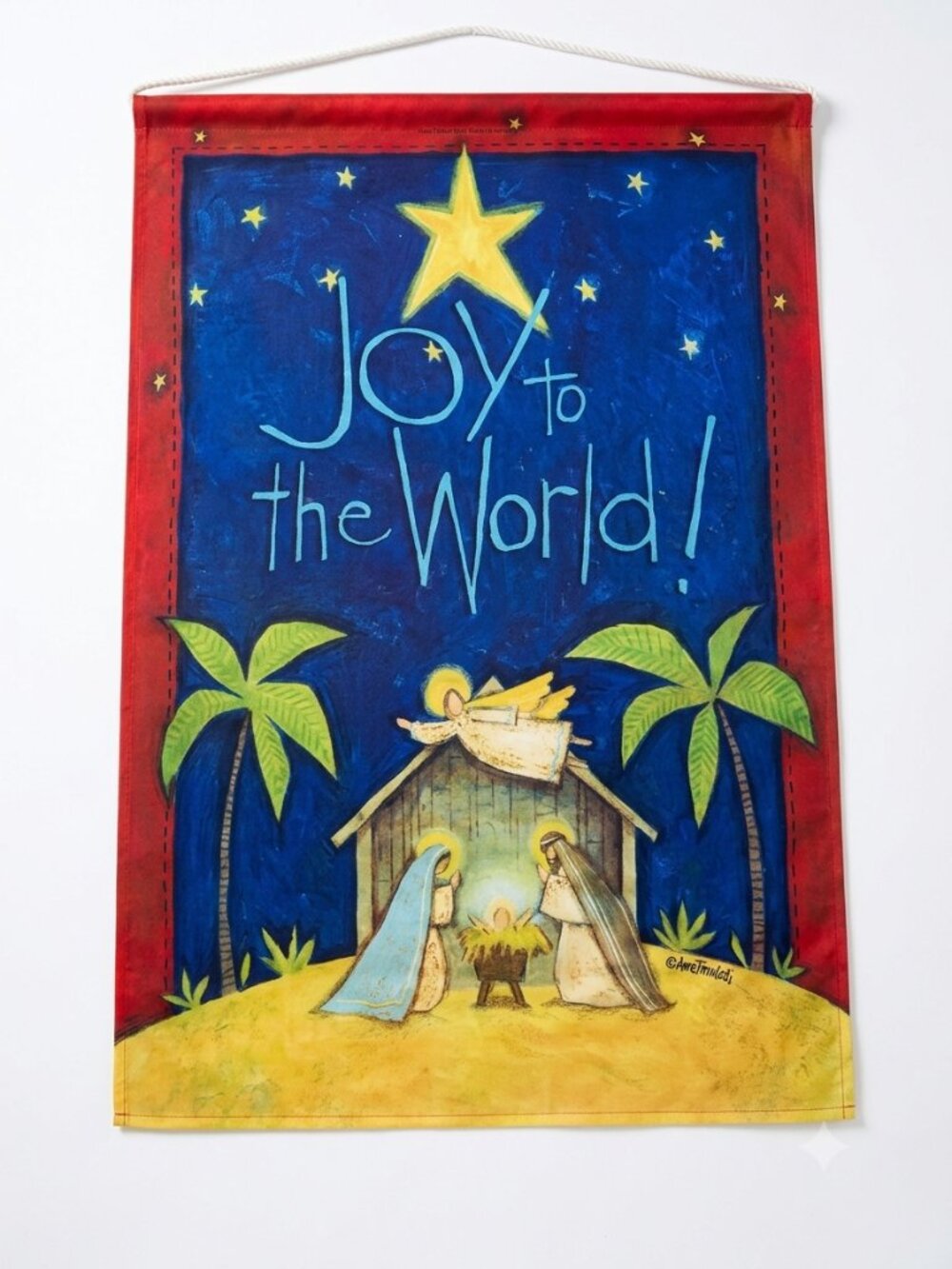 Joy to the World Religious Christmas Flag Large Banner Anne Tavoletti Nativity